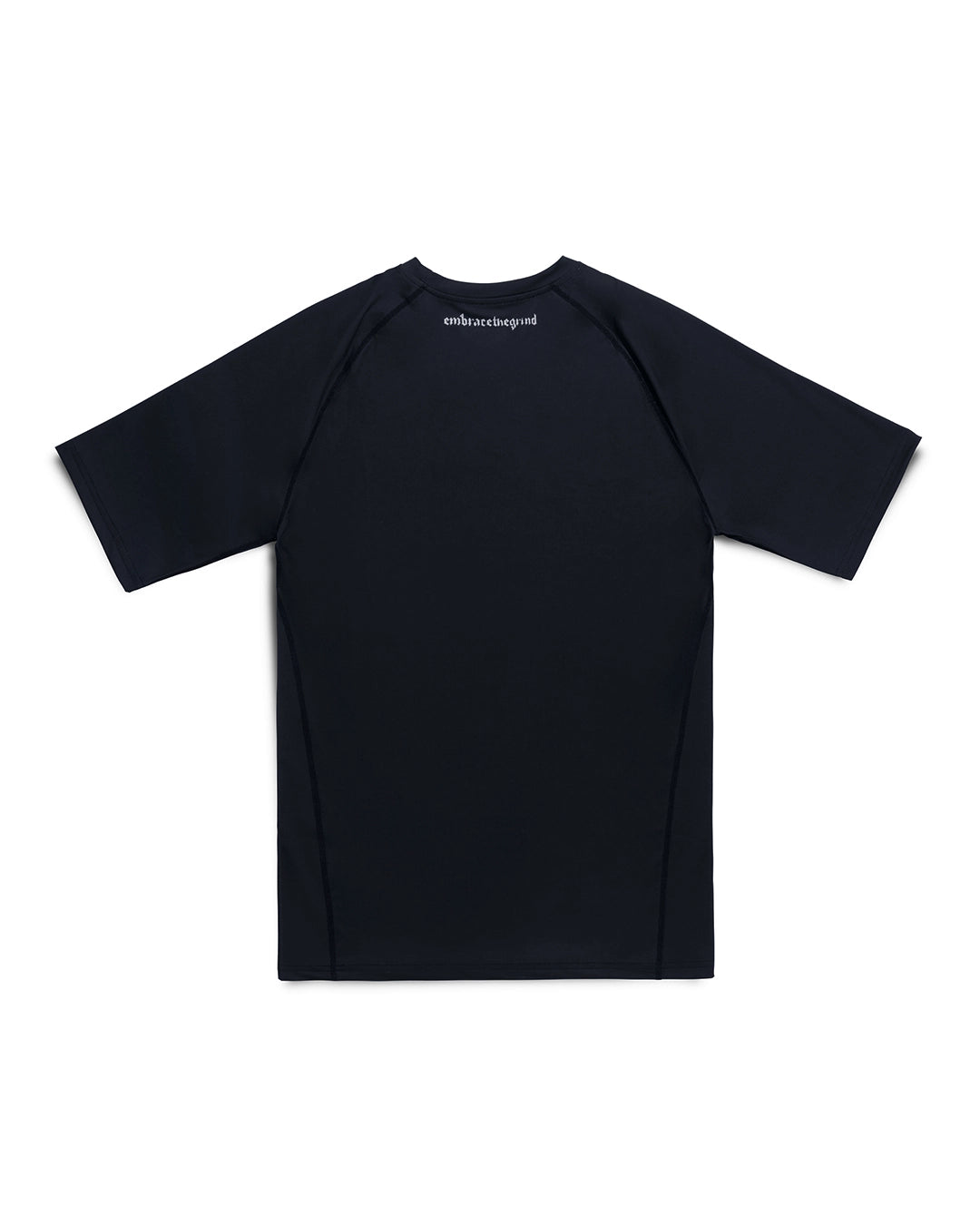 Short sleeve rashguard back view with sublimation print