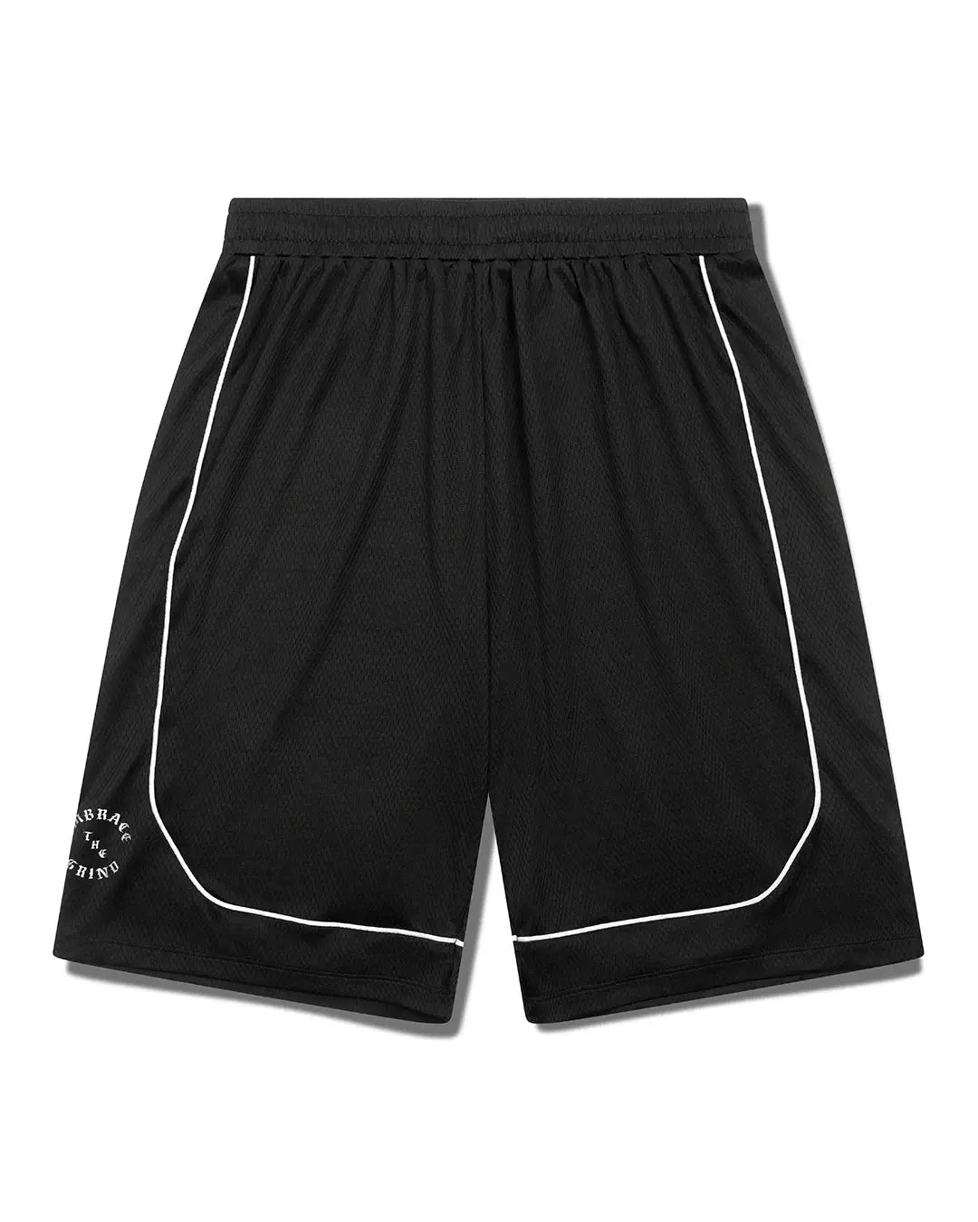 Black wrestling shorts for MMA and combat sports — front view
